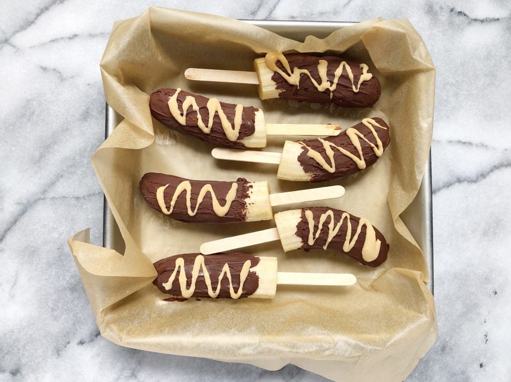 Choc PB Bananas 1024x767 - Chocolate Peanut Butter Covered Bananas - The Perfect Summertime Treat!