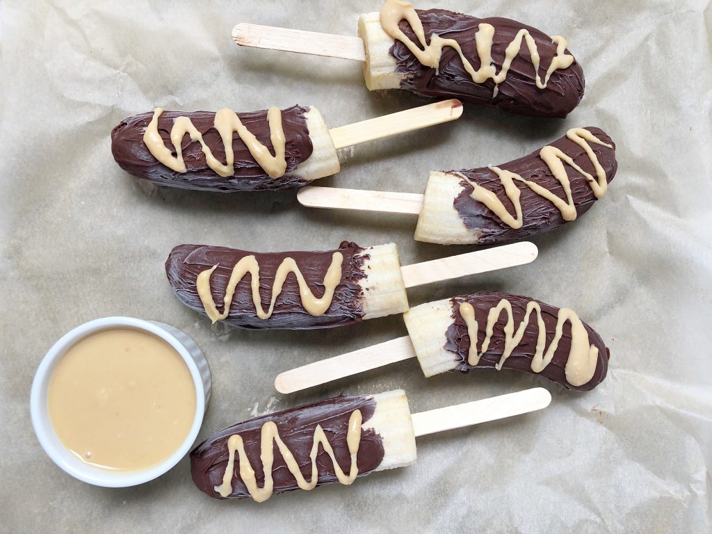 Choc PB Bananas5 1024x768 - Chocolate Peanut Butter Covered Bananas - The Perfect Summertime Treat!