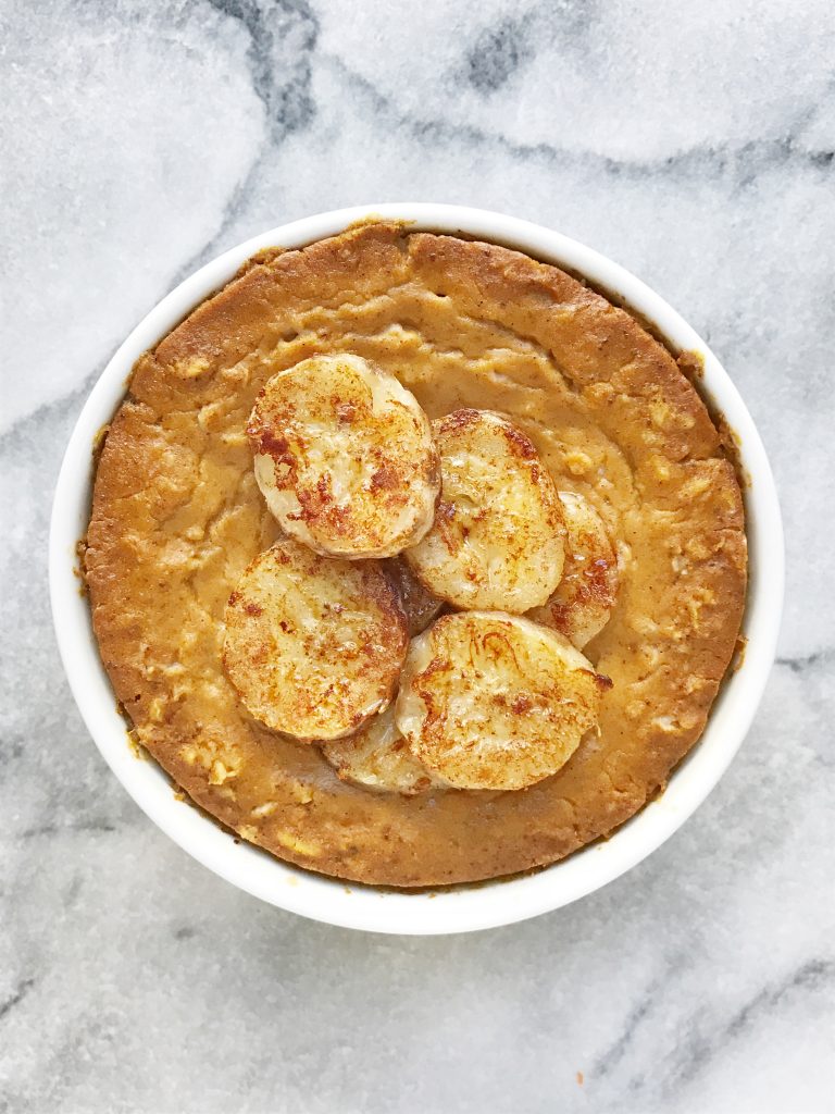 Pumpkin Pie Baked Oatmeal 768x1024 - Baked Pumpkin Pie Oatmeal with Caramelized Bananas