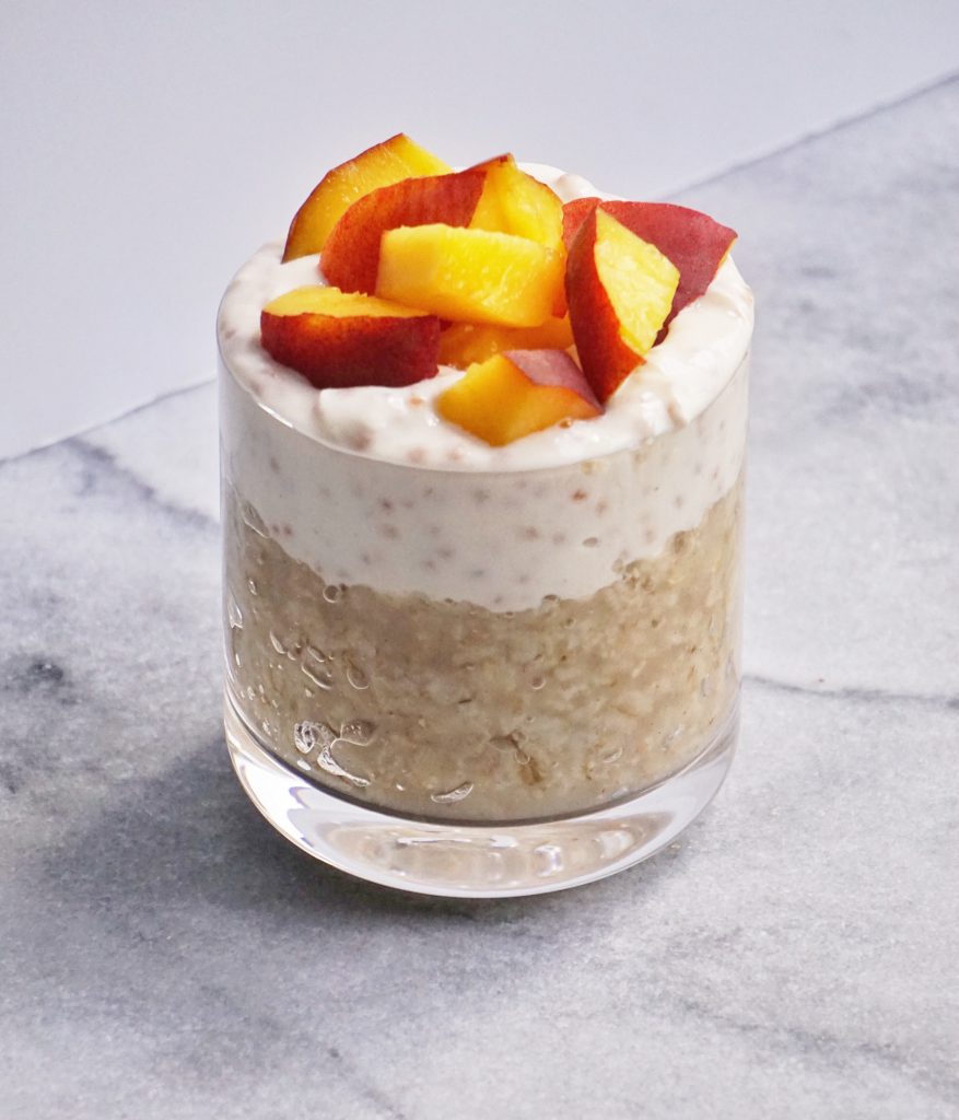 Peachy Oat Yogurt Parfait by Leahs Plate3 877x1024 - Peach Oat Yogurt Parfait