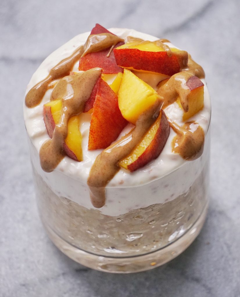 Peachy Oat Yogurt Parfait by Leahs Plate6 826x1024 - Peach Oat Yogurt Parfait