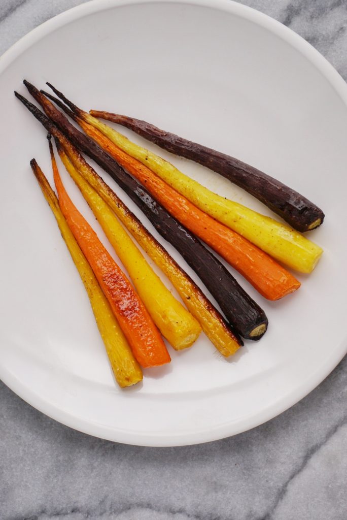 Roasted Rainbow Carrots with a Maple Tahini Sauce2 684x1024 - Roasted Rainbow Carrots with a Maple Tahini Sauce