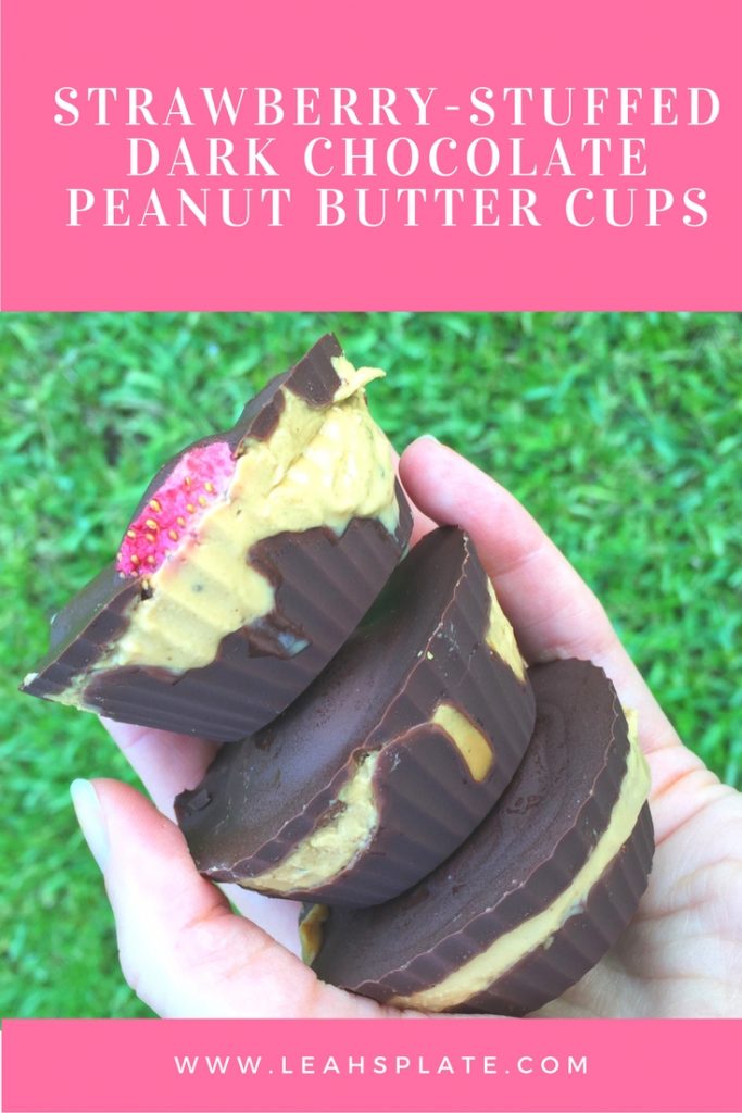 Strawberry Stuffed Dark Chocolate Peanut Butter Cups by Leahs Plate4 683x1024 - Strawberry-Stuffed Dark Chocolate Peanut Butter Cups