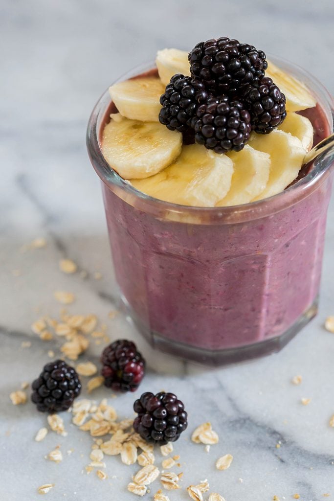 Blackberry Banana Overnight Oats by Leahs Plate4 683x1024 - Blackberry Banana Overnight Oats