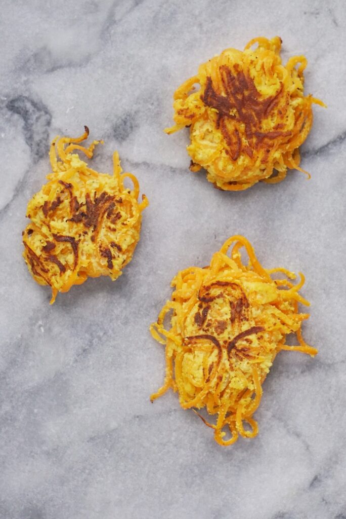 Gluten Free Spiralized Butternut Squash Fritters 4 684x1024 - Spiralized Butternut Squash Fritters (Gluten-Free & Dairy-Free)