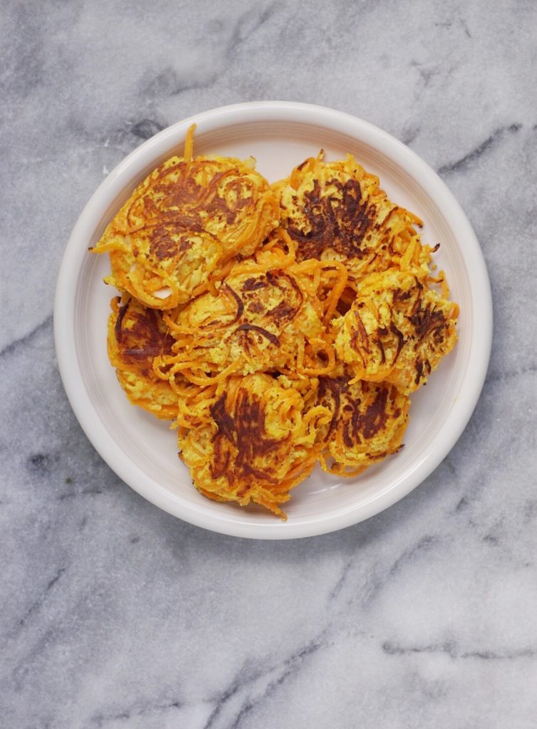 Gluten Free Spiralized Butternut Squash Fritters 754x1024 - Spiralized Butternut Squash Fritters (Gluten-Free & Dairy-Free)