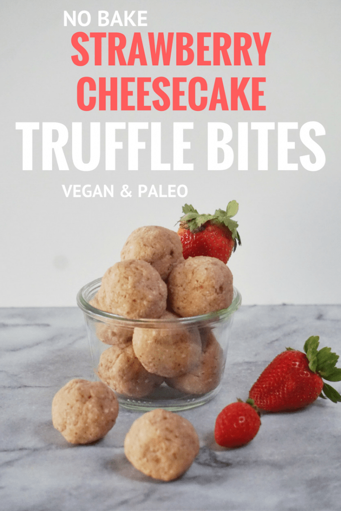 Strawberry Cheesecake Truffle Bites by Leahs Plate 683x1024 - No Bake Strawberry Cheesecake Truffles Bites (Vegan & Gluten Free)