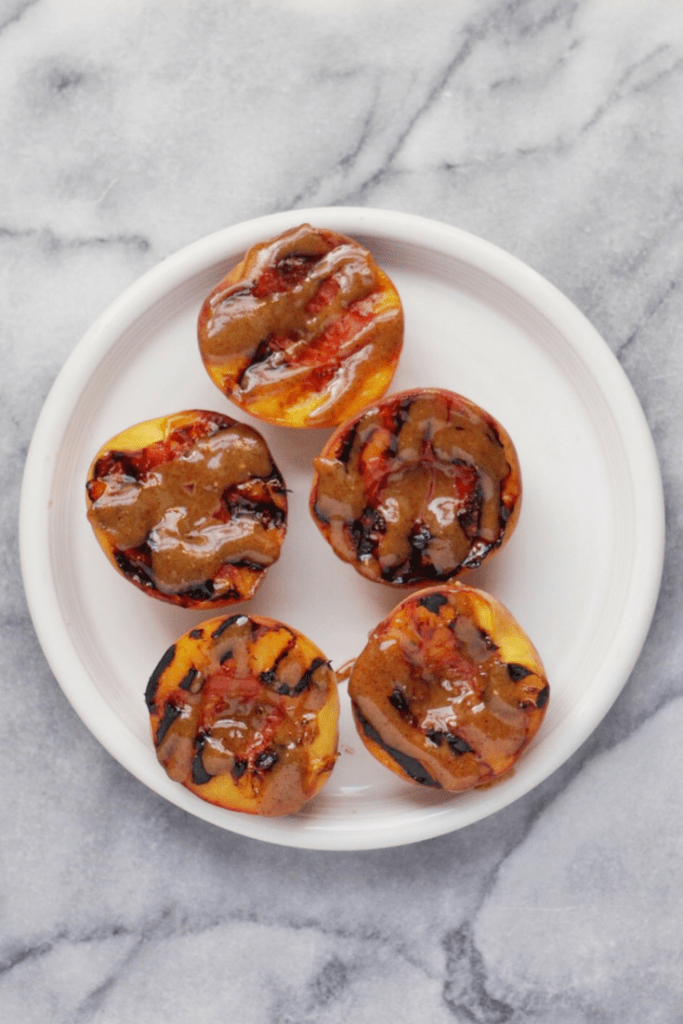 Grilled Peaches with a Sea Salt Caramel Sauce Vegan GF 683x1024 - Grilled Peaches with a Sea Salt Caramel Sauce (Vegan & GF)