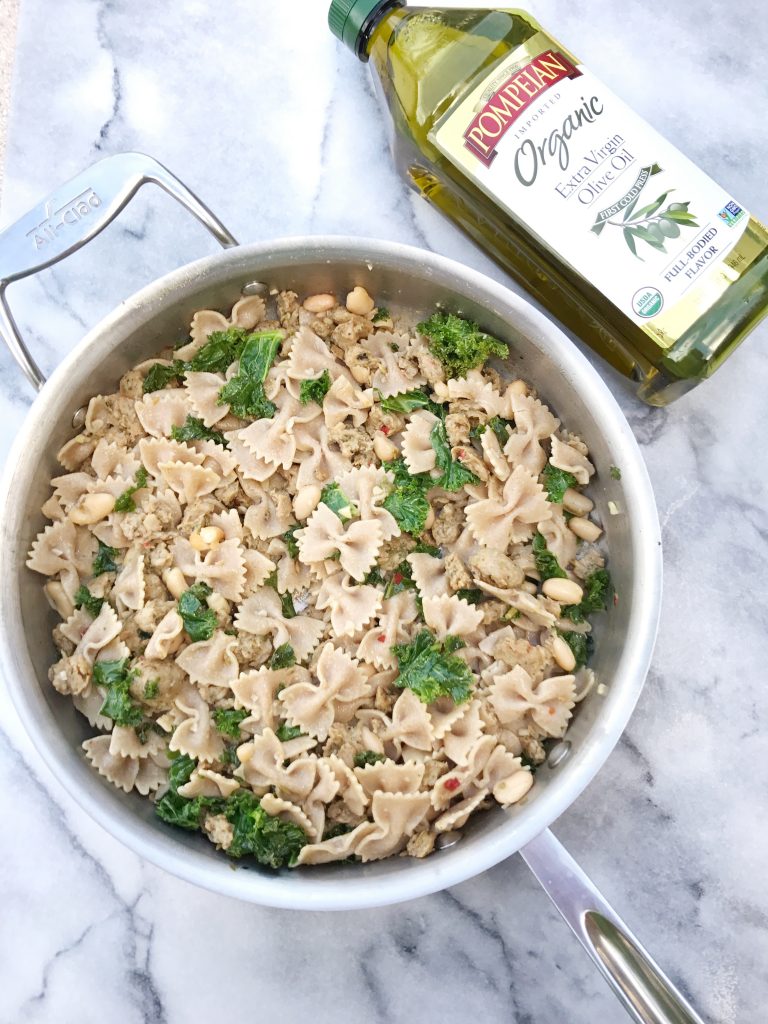 Pasta with Kale White Beans Chicken Sausage 768x1024 - Whole Wheat Pasta with Chicken Sausage, Kale & White Beans