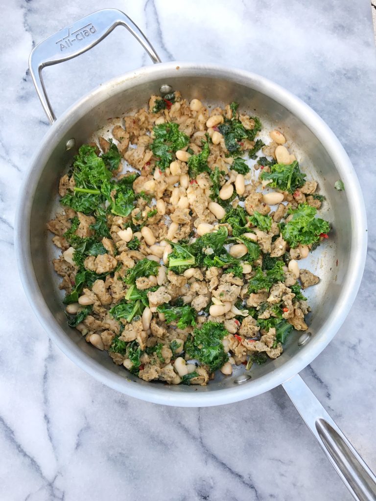 Pasta with Kale White Beans Chicken Sausage4 768x1024 - Whole Wheat Pasta with Chicken Sausage, Kale & White Beans