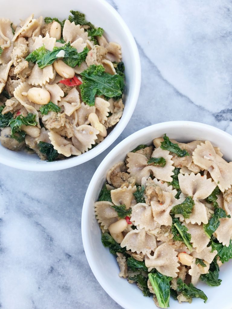 Pasta with Kale White Beans Chicken Sausage6 768x1024 - Whole Wheat Pasta with Chicken Sausage, Kale & White Beans