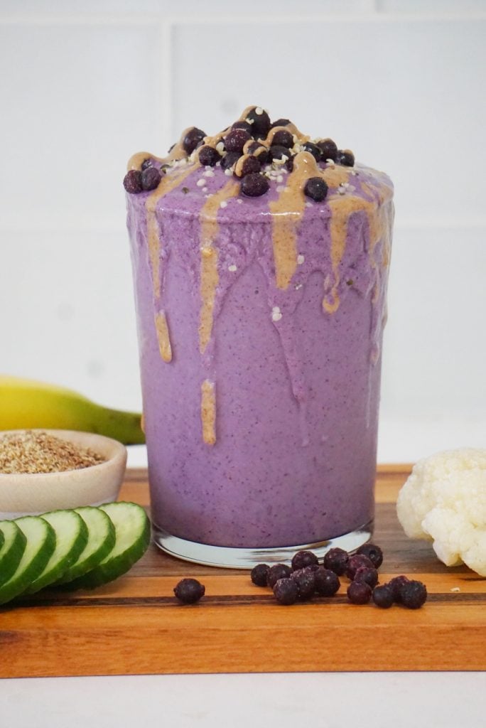 Blueberry Flax Smoothie6 684x1024 - Blueberry-Flax Smoothie (Vegan & GF)