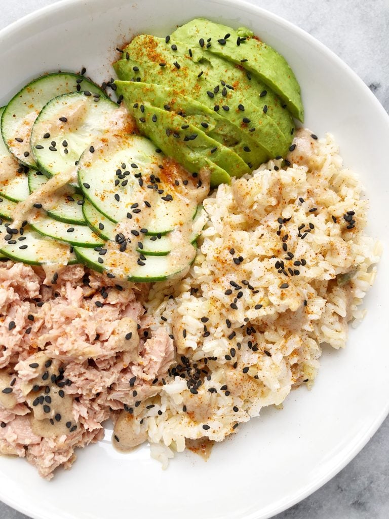 Ahi Tuna Bowl with an Asian Almond Butter Dressing5 768x1024 - Ahi Tuna Bowl with an Asian Almond Butter Dressing