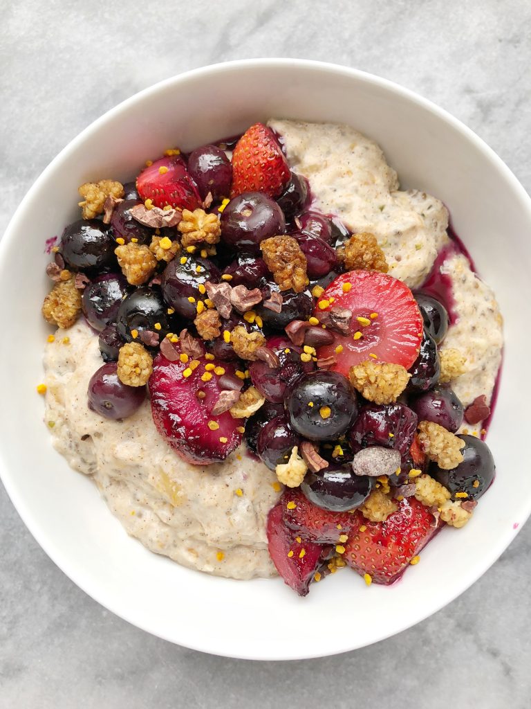 Grain Free Oatmeal with Stewed Berries Paleo Vegan4 768x1024 - Grain-Free Oatmeal with Stewed Berries (Paleo & Vegan)