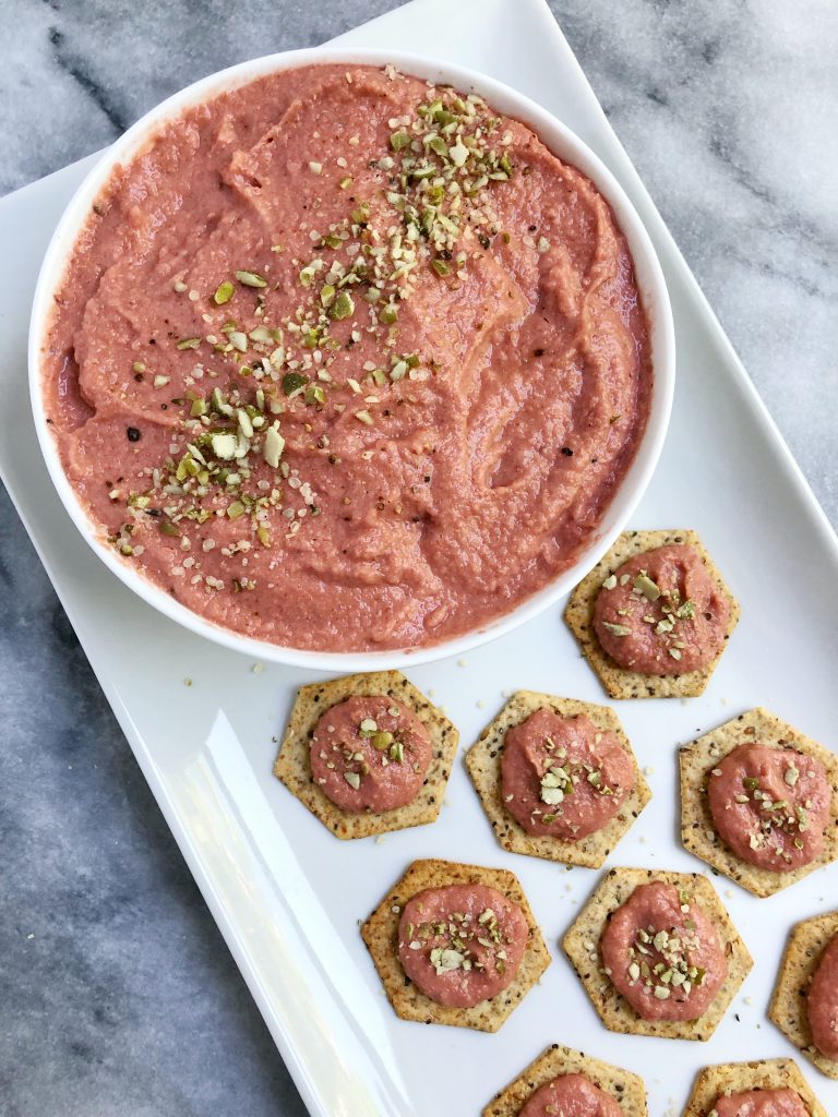 Beet Hummus2 768x1024 - The Perfect Roasted Beet Hummus Appetizer for your Fall Gatherings