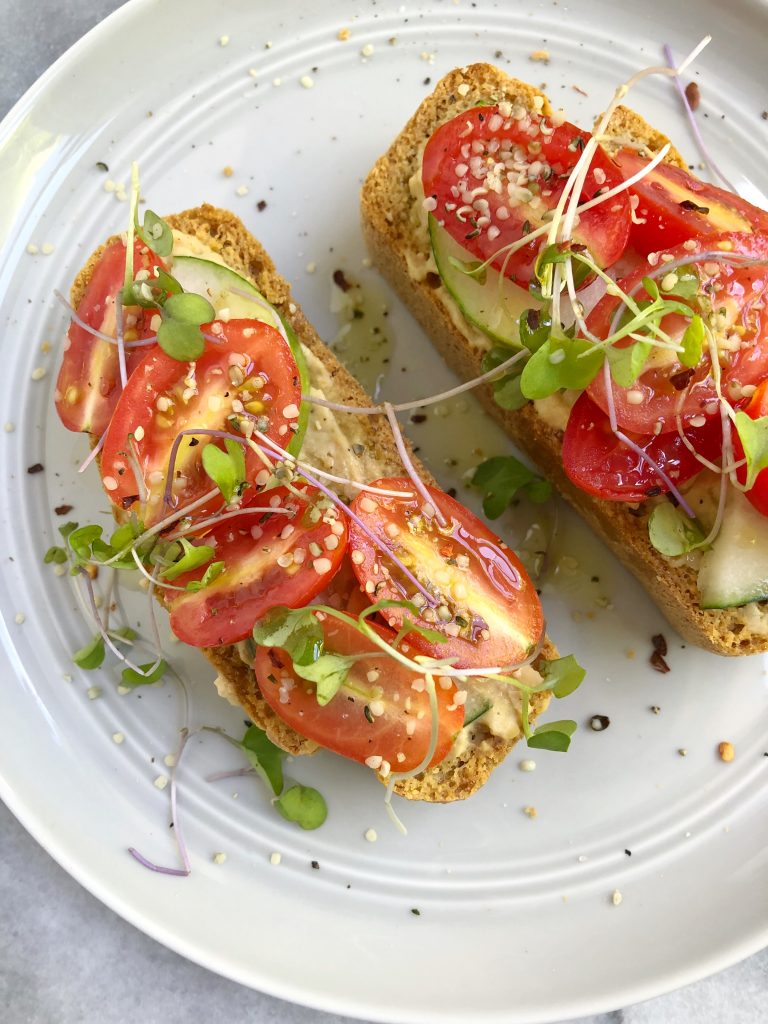 toast4 768x1024 - Hummus Cucumber Tomato Toast