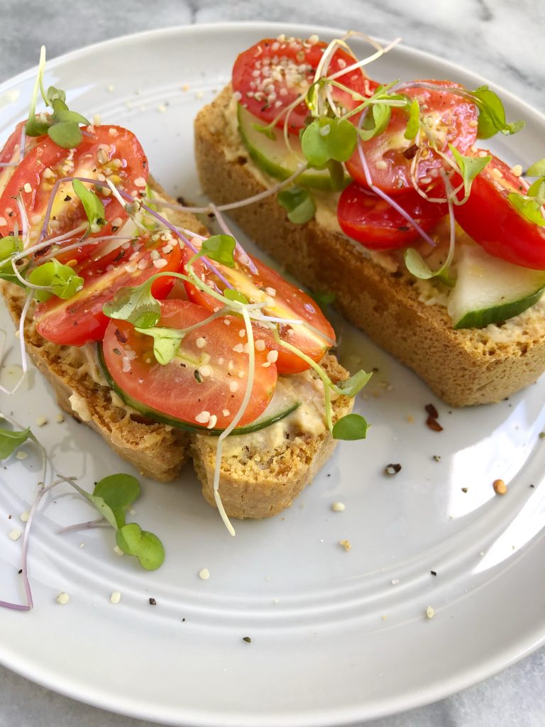 toast7 768x1024 - Hummus Cucumber Tomato Toast