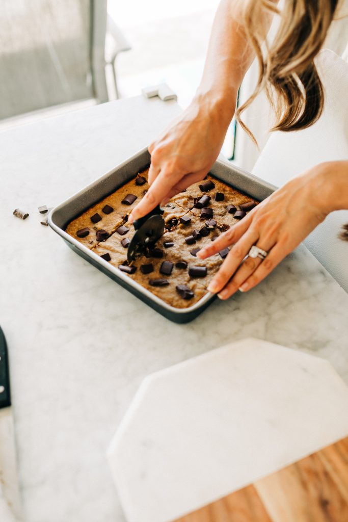 banana bread bars3 683x1024 - Chocolate Chunk Banana Bread Bars (Paleo & Gluten-Free)