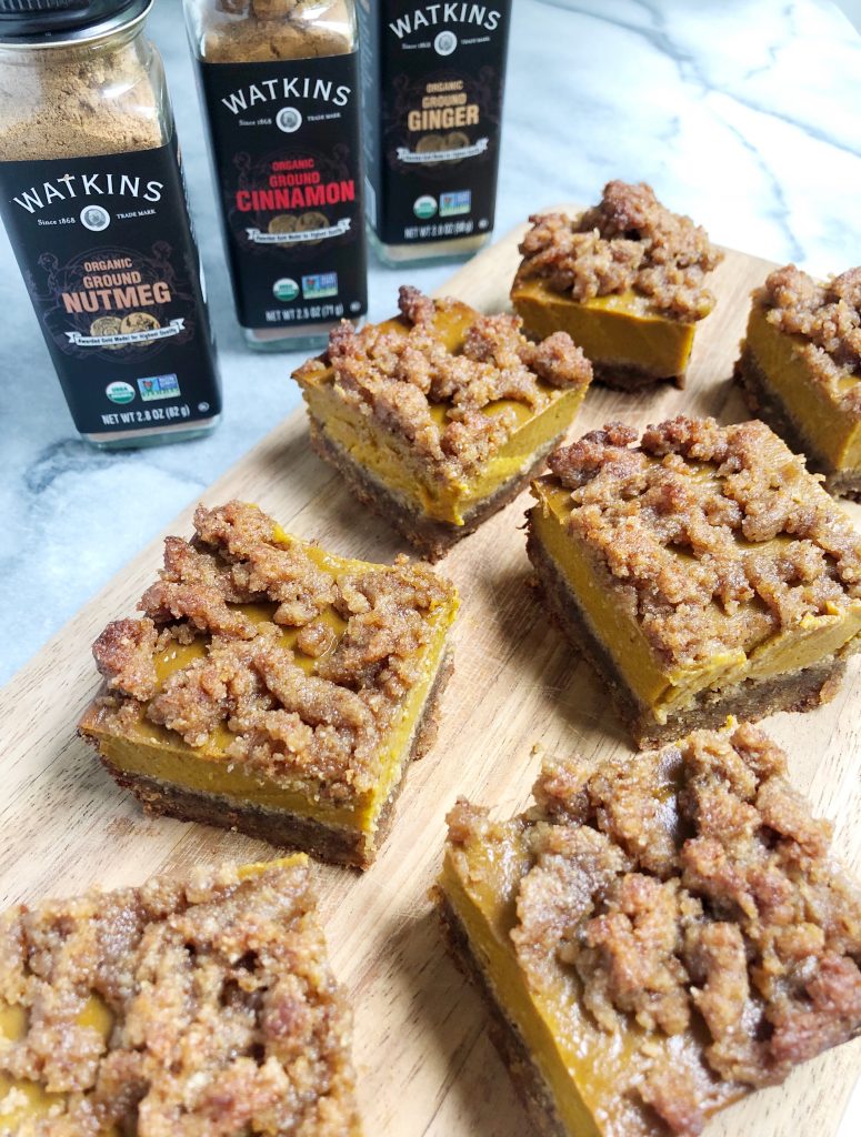 watkins 775x1024 - Pumpkin Pie Crumble Bars (Paleo)