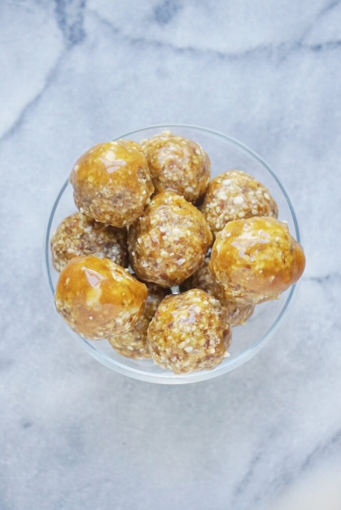 Salted Caramel Donut Holes (Vegan & Gluten Free) (No Bake)