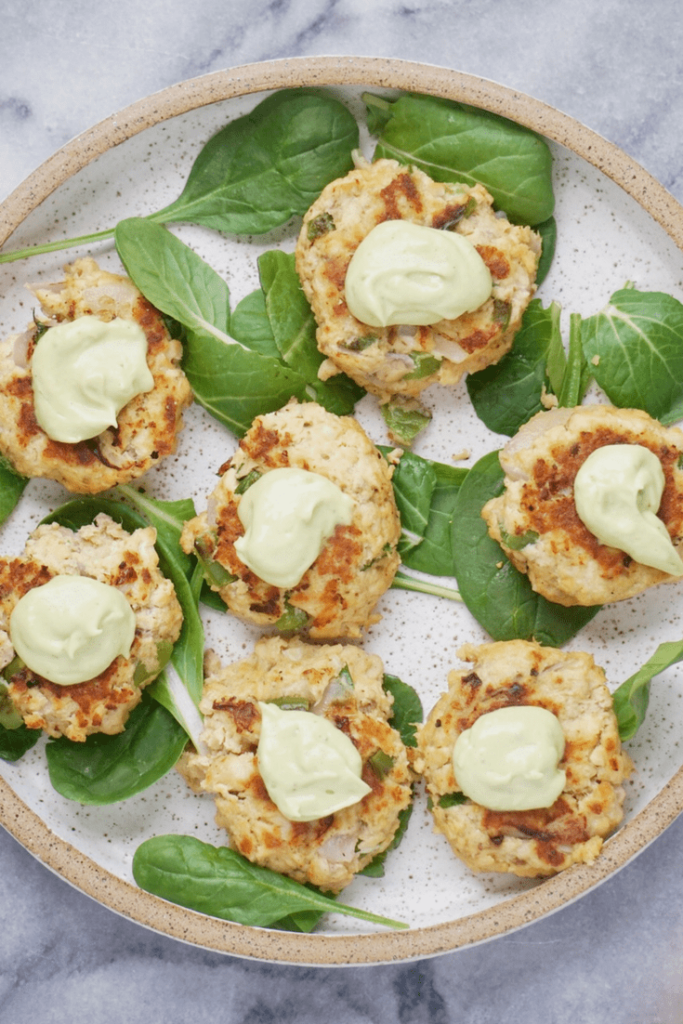 Paleo Salmon Cakes with an Avocado Aioli