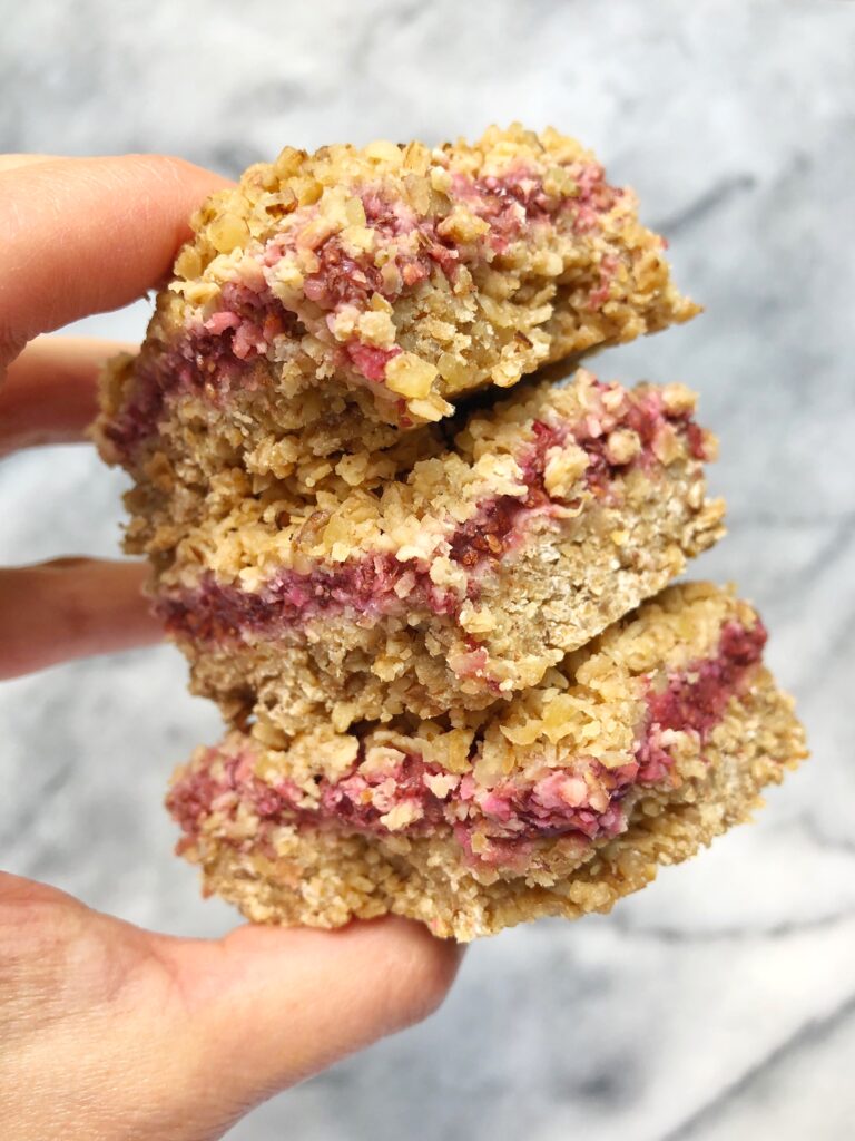 Raspberry Oat Crumble Bars