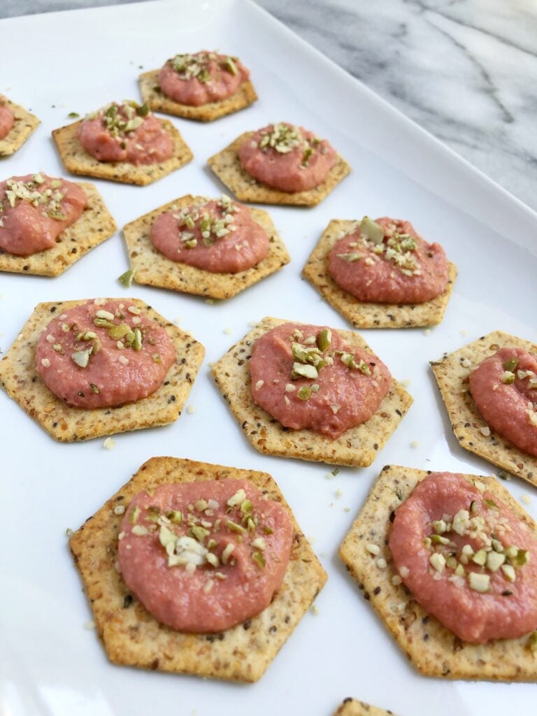 Beet Hummus Appetizer (Vegan & GF)