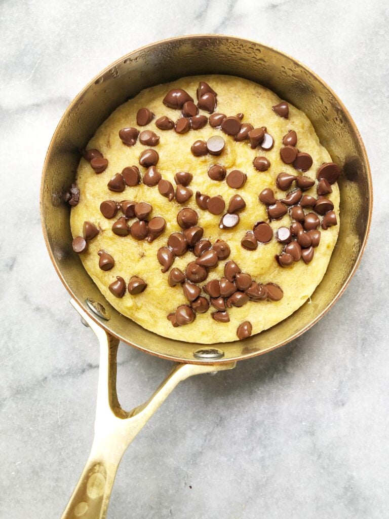 Mini Chocolate Chip Banana Bread Skillet Cake