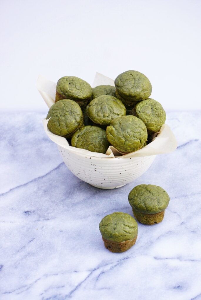 spinach muffins in a bowl