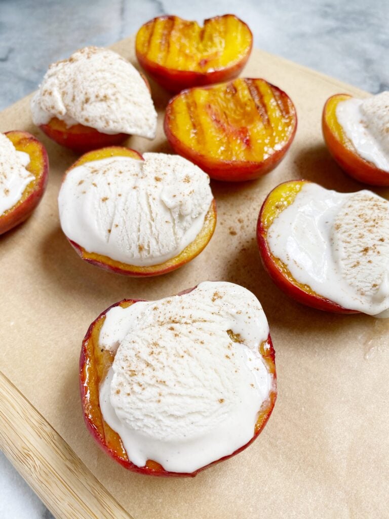 Grilled Peaches with Vanilla Bean Ice Cream