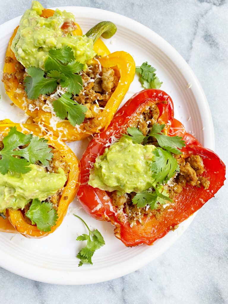 Healthy Taco Meat Stuffed Peppers (gluten-free & grain-free)