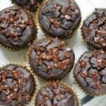 chocolate muffins on a plate