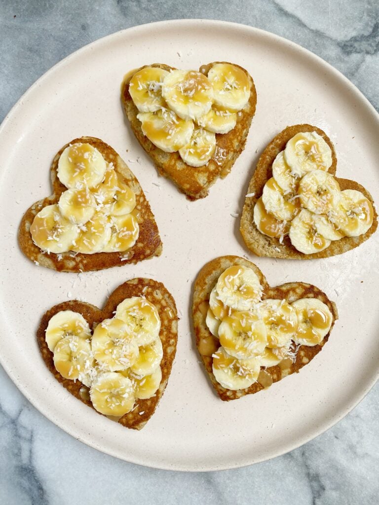 Heart-Shaped Paleo Pancakes for Valentine's Day