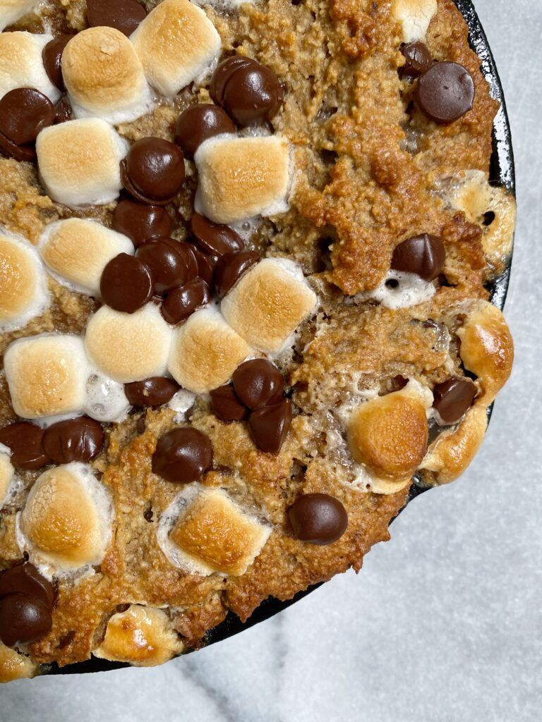 smores skillet 768x1024 - s'mores banana bread skillet (grain-free)