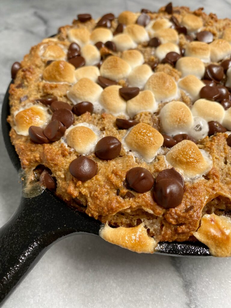 smores skillet3 768x1024 - s'mores banana bread skillet (grain-free)