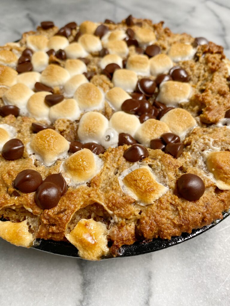 smores skillet4 768x1024 - s'mores banana bread skillet (grain-free)